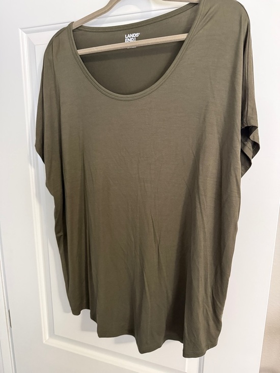 Lands' End Tops - Lands' End Olive Scoop Neck Short Sleeve Tee